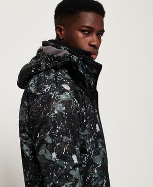 Superdry Pop Cipzár Print Hooded Arctic SD- Windcheater Férfi Kabát Camo/Szürke | QGHJV1296